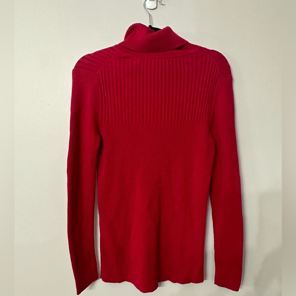 Tommy Hilfiger Turtleneck Long Sleeve Red Ribbed Sweater Size Large GUC - Picture 8 of 8